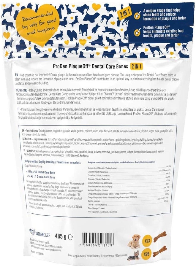 WPARHUS ProDen PlaqueOff 3 Flavor Dental Bone Dog Treat Bundle: Chicken & Pumpkin, Turkey & Cranberry, and Bacon, 17 Ounces Each - Image 2